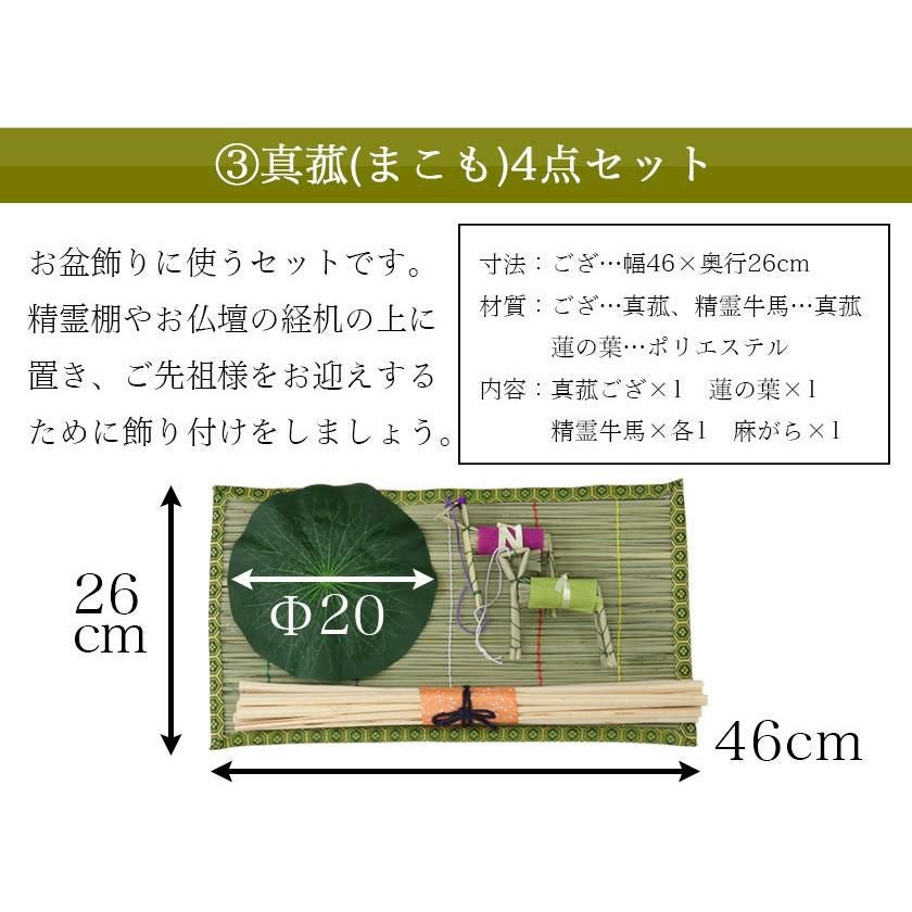 初盆セット 新盆セット 白紋天+盆提灯+まこもセット+PC仏器膳+盆棚