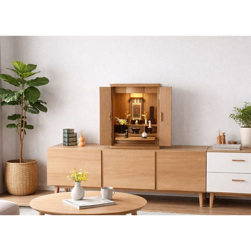 モダンミニ仏壇 「マロン20号」（本体のみ）/家具調仏壇 コンパクト