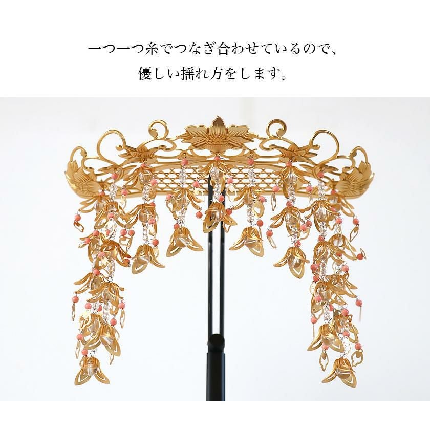 真鍮 透し天蓋 半月型 6寸（天然石仕立） 瑪瑙（メノウ）or珊瑚