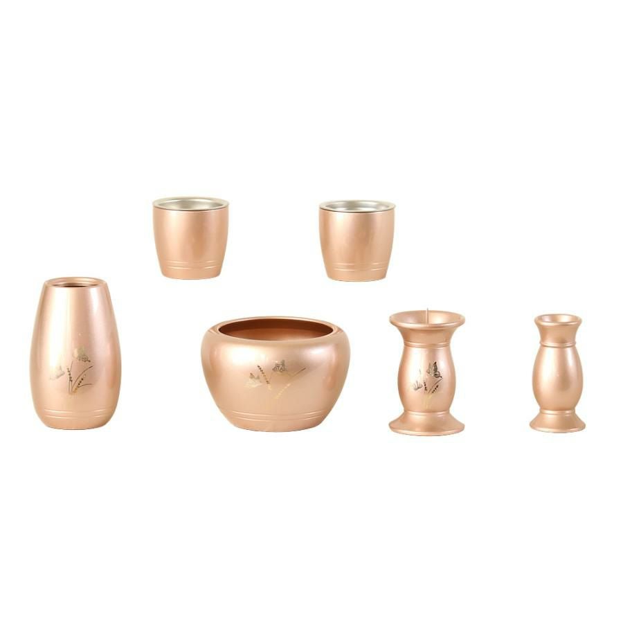 仏具セット【6点】「胡蝶(こちょう)」真鍮製仏具 六具足 仏具 モダン
