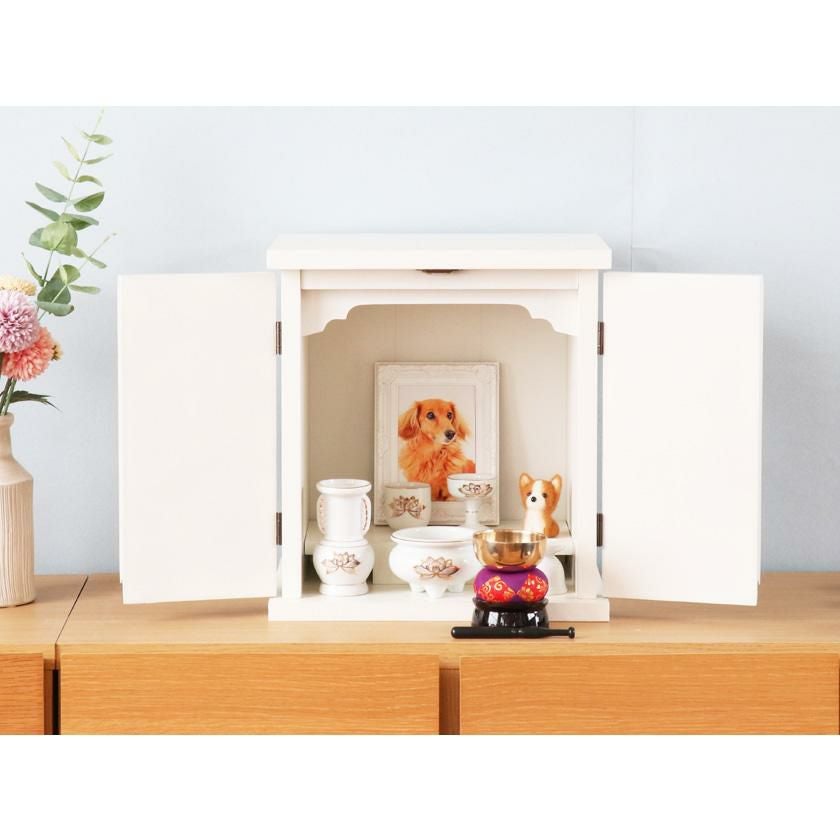 仏壇 ミニ仏壇「INORU」仏具セット 白 金蓮 or 青磁 モダン マンション