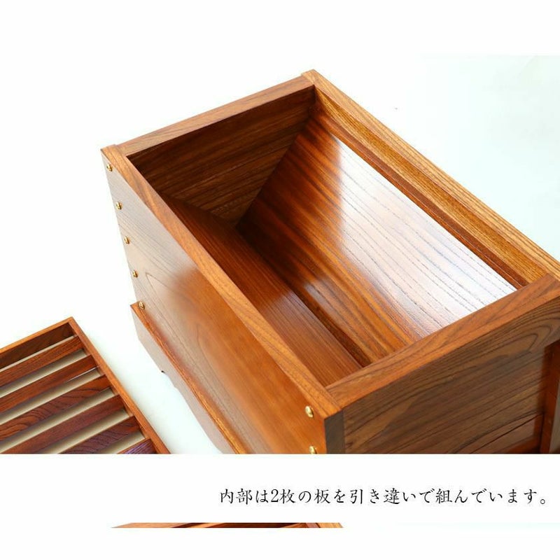 ケヤキ製 箱型賽銭箱 2尺（幅60cm） 日本製 国産 寺院 社寺 神社 