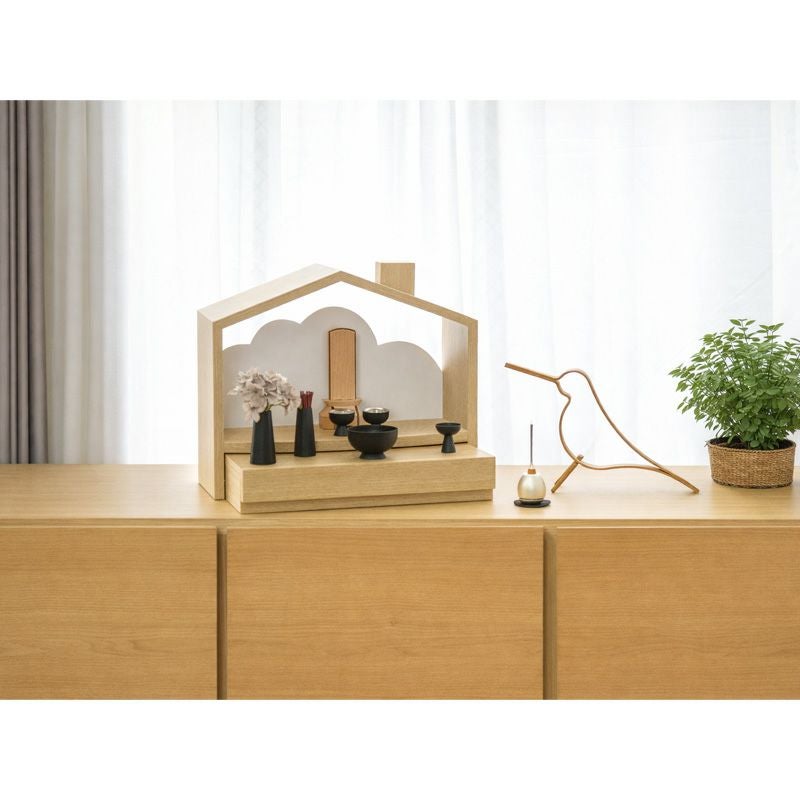 北欧風 おうち型 ミニ仏壇「天の舞 - ten no mai -」仏具セット セレス