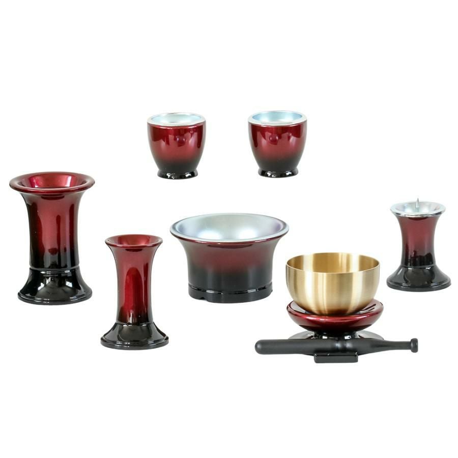 仏具 セット 【7点】「さざなみ」6具足＋おりんセット 3寸 モダン仏具