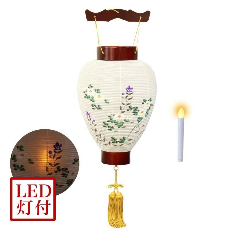 盆提灯 八寸御所 サクラ色 No.78 (岐阜提灯 LED )/盆ちょうちん 灯燈