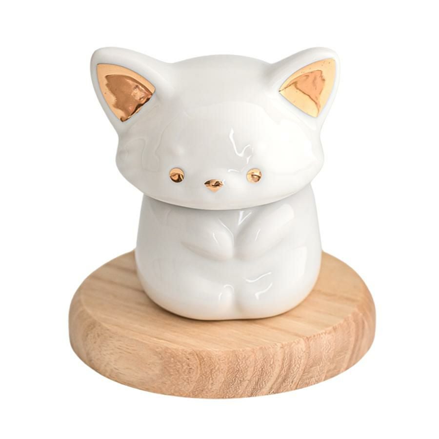 ペット骨壺「永遠の愛」仏具 形見入れ 陶器製 ミルキーカラー 猫 犬