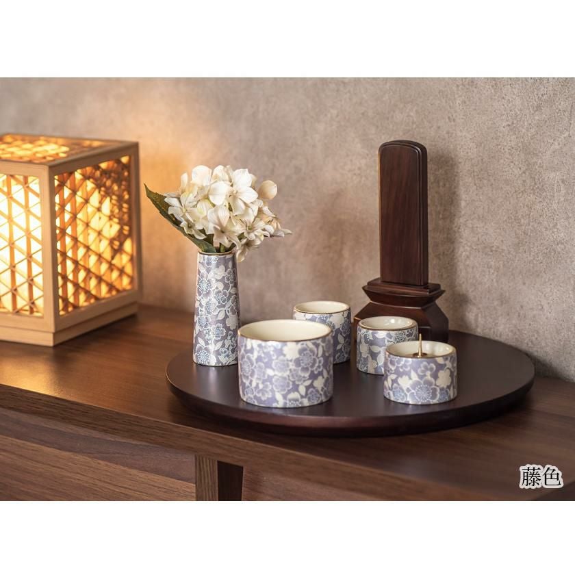 仏具5点セット 「ゆい花」 5具足 美濃焼 陶器 | 仏壇・位牌・神棚の