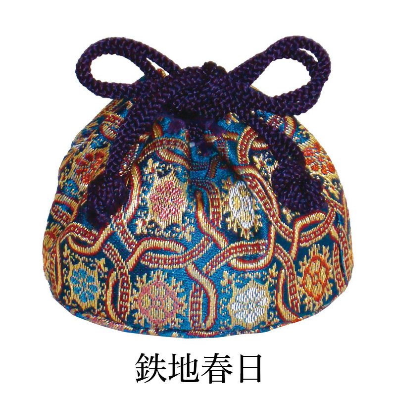 香合用金襴袋 2～2.7寸用 鉄地春日 白茶 日本製（5591-2700） | 仏壇