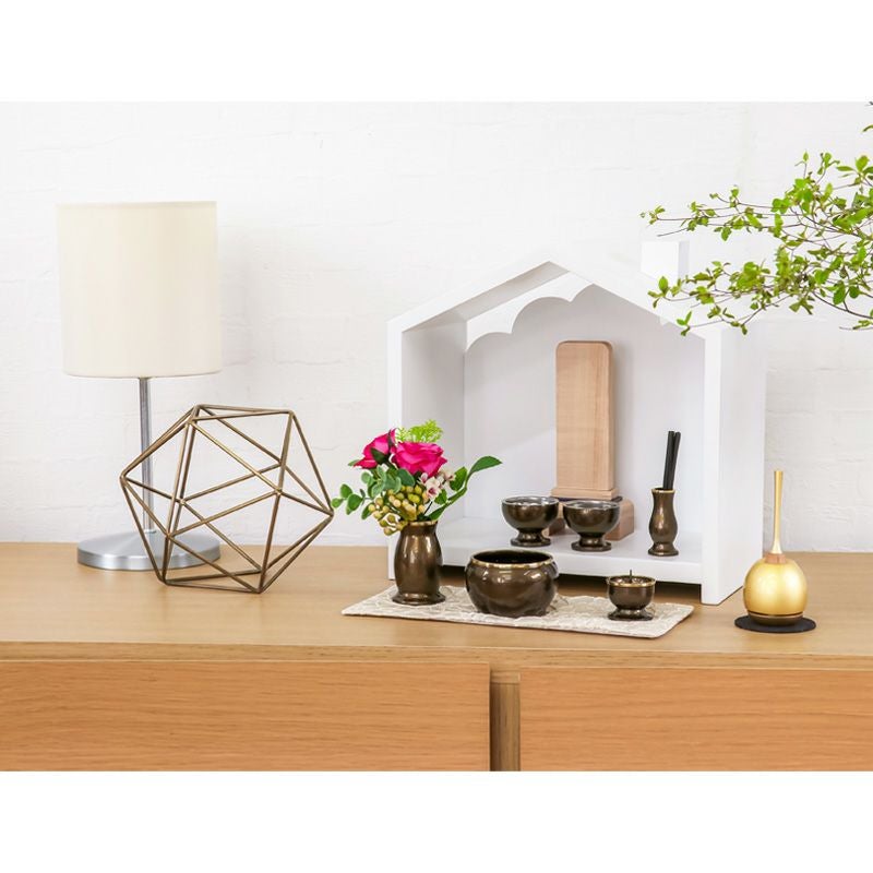 北欧風 おうち型 ミニ仏壇「天の舞 - Petit - プティ」仏具セット