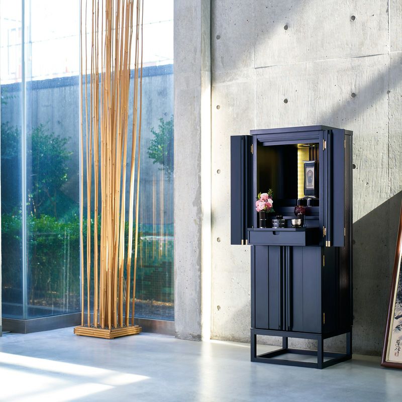 仏壇 モダン仏壇 「彩雅SE」 15×43号 /家具調 床置き仏壇台付き