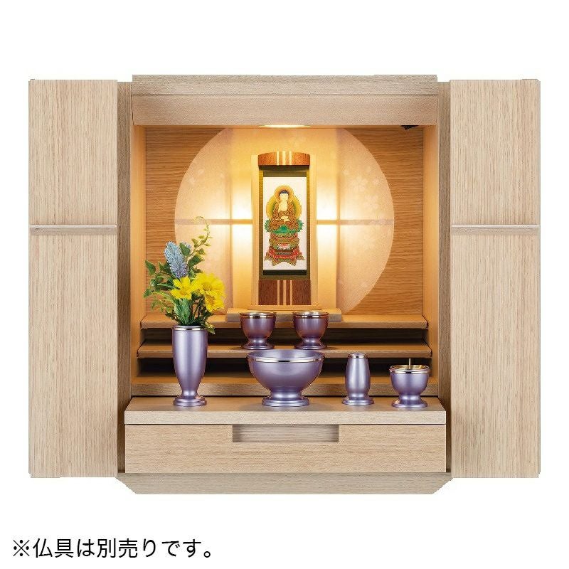 ミニ仏壇 「初月 明」オークナチュラル 17号 /家具調 小型 リビング