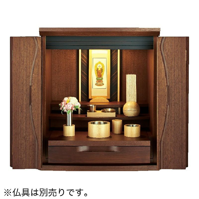 ミニ仏壇 「ノワイエ2」ウォールナット 15×18号 /家具調 小型 リビング