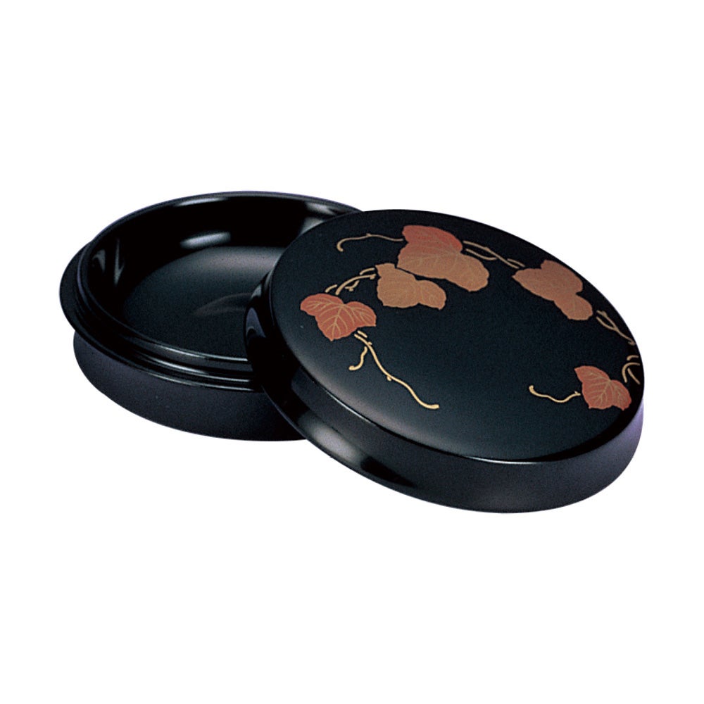 漆塗香合 蔦蒔絵（羽反型） 2.8寸 （0311-0100）日本製 ※受注生産品