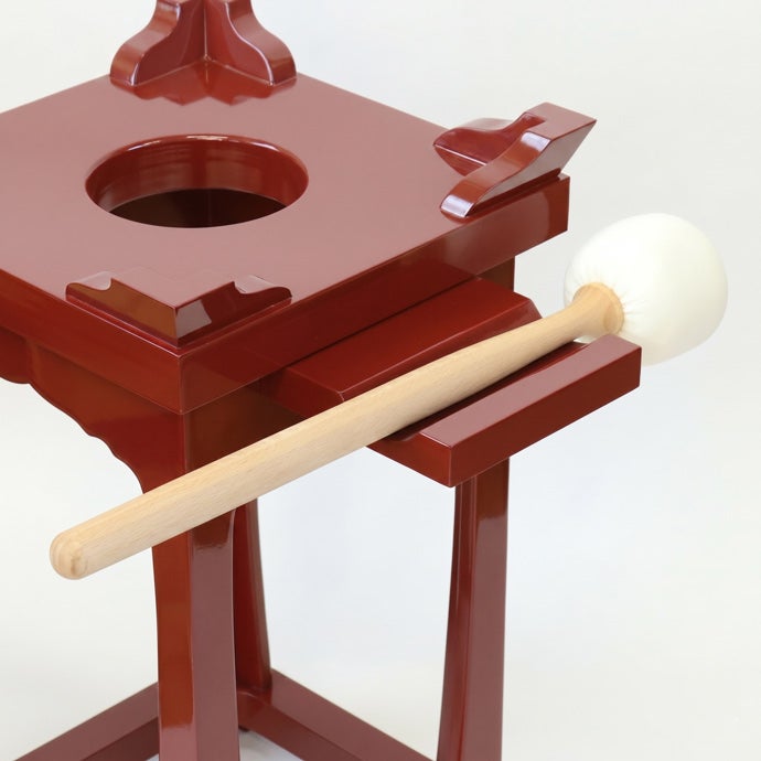 寺院用仏具】角型オリジナルけいす 木魚用背高台 金箔なし 1.3尺