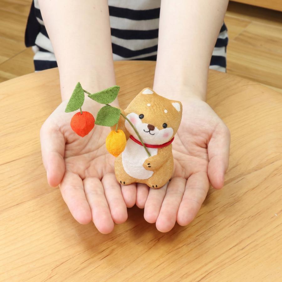 お盆飾り ちりめん 柴犬とほおずき (40-933) ペット 供養 縮緬